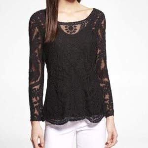 EUC Express embroidered lace top